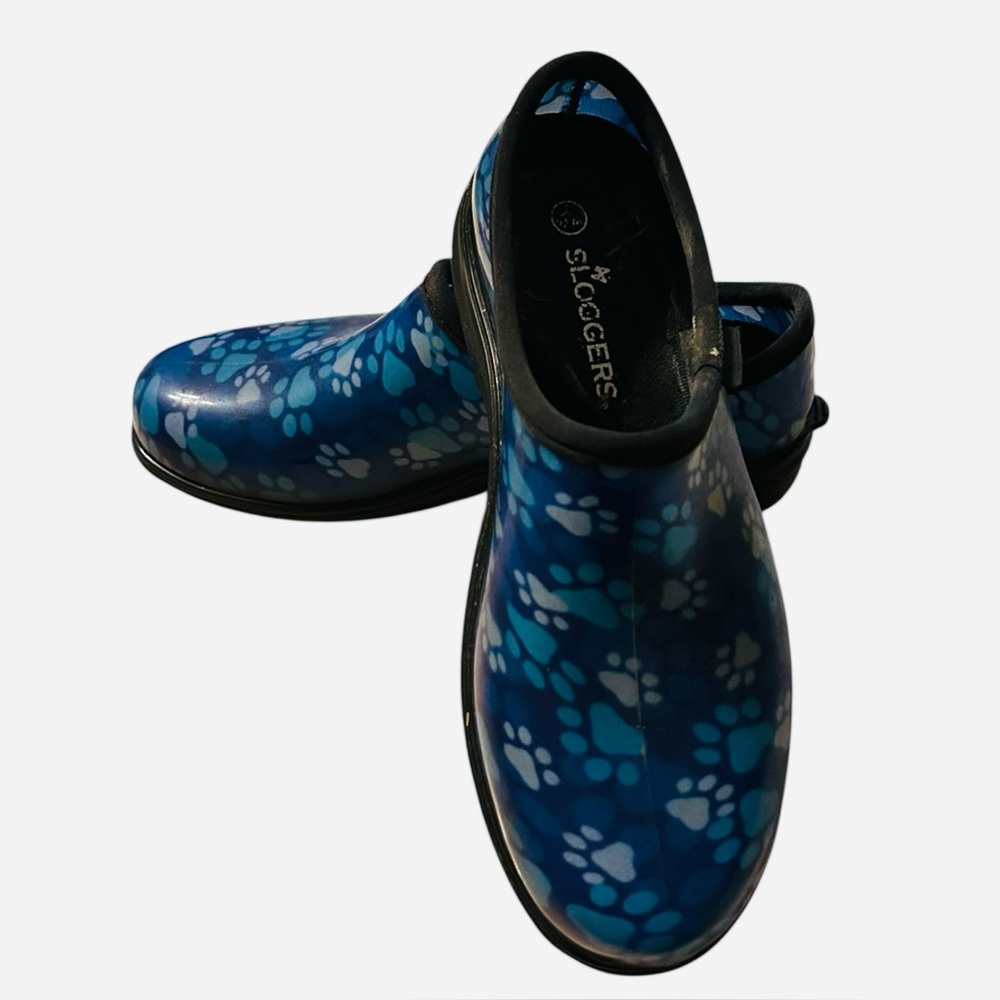 Sloggers Paw Print Blue Rain Garden Shoe Women’s 9 Waterproof Boots Gardening